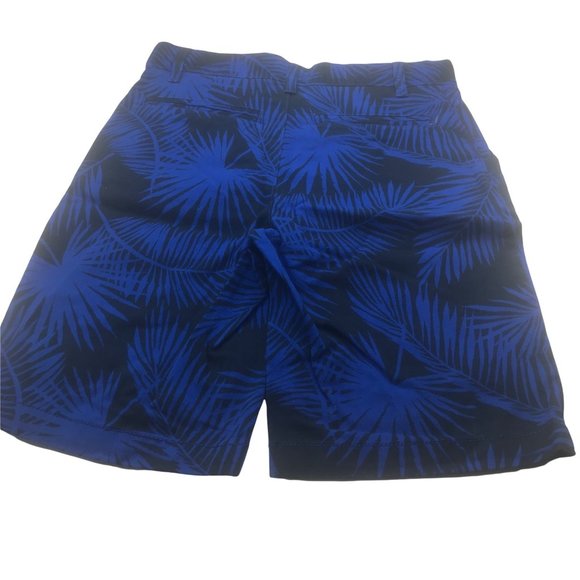 Wonder Nation Boy's Size 14 Adjustable Waist Flat Front Short Blue Palm Leaf New - Picture 2 of 13
